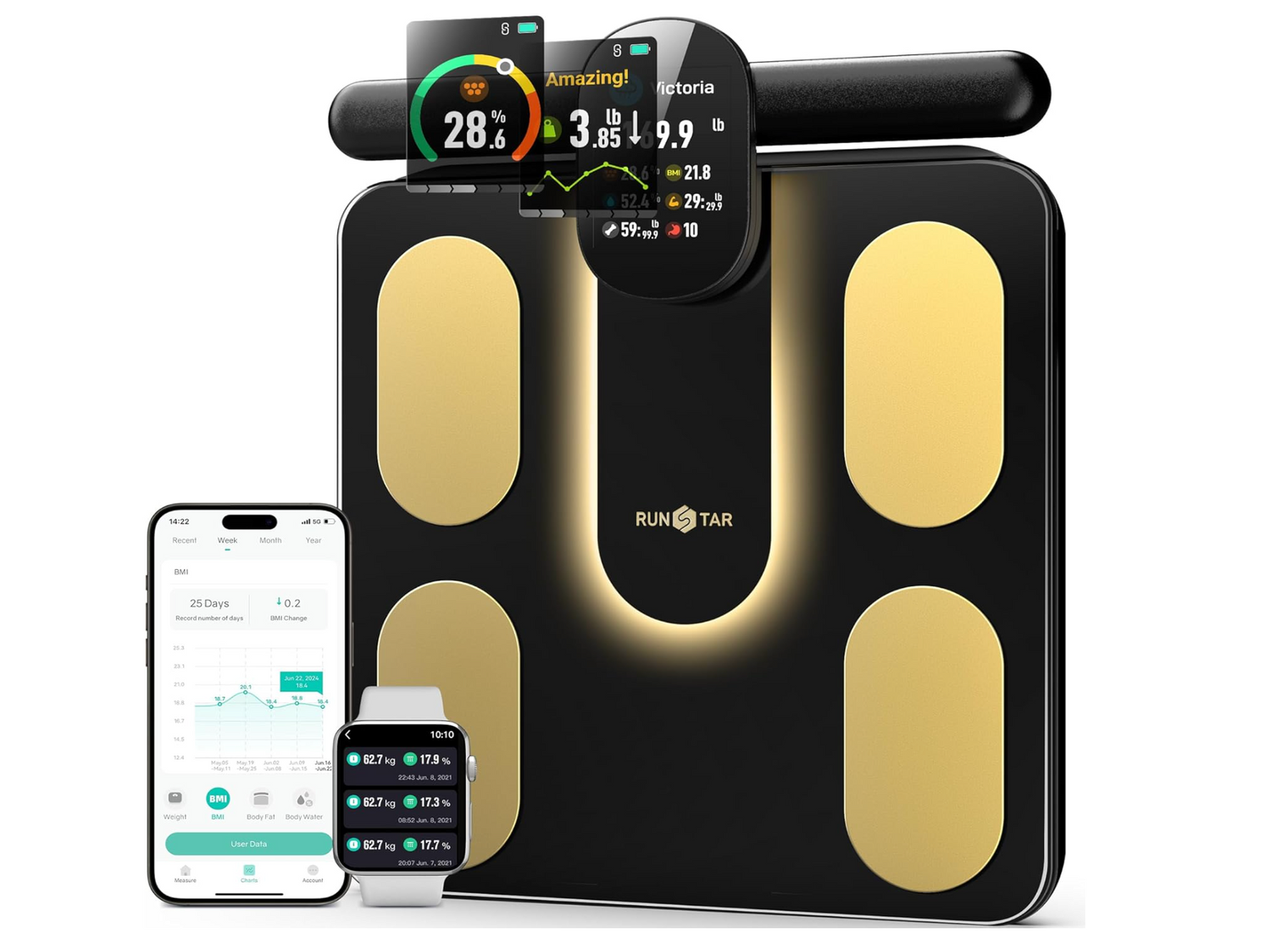 Runstar Smart Body Composition Scale with Handle