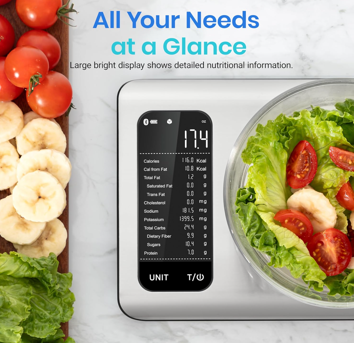 Etekcity Smart Food Kitchen Scale with Nutritional Calculator